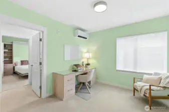 Bedroom #3 - built-in desk with pull out printer shelf for great storage.