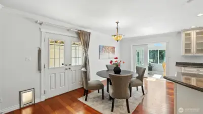 Casual dining area is an inviting spot for relaxed meals and conversation.