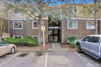 Welcome home! Park at your front door, and a short flight of stairs takes you to your home oasis!