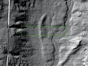 LIDAR - Approximate boundaries in green.