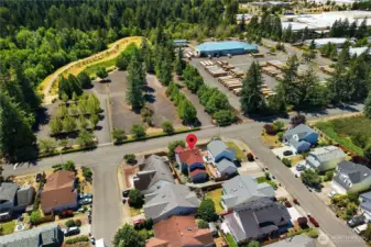 Aerial looking South.