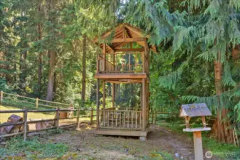 A fun tree house with 2 levels to create the ultimate backyard memories in.