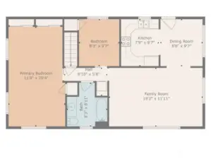 Upper level floor plan.