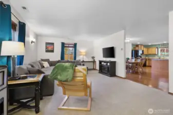 Perfectly designed to be connected to the kitchen but still a separate living room; the open floor plan of the main level is so appealing!