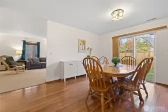 You won't find a more spacious kitchen and eating nook anywhere! This informal dining area is roomy enough for an expandable table, with buffet on the far wall--in case you enjoy hosting. ;)