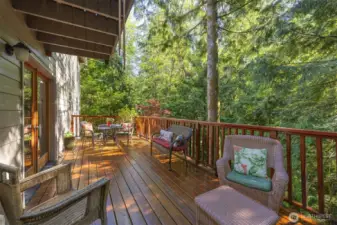 Another view of the deck off the family room that is very spacious and perfect for entertaining.