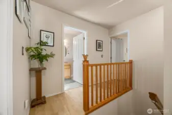 Upstairs you will find all the four bedrooms and the two full baths.