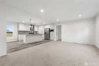 Open concept living from the living room to the kitchen and dining room to keep entertaining welcoming.