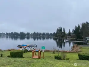 community dock, year round fishing stocked lake