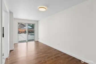 Dining room looking out to pool area