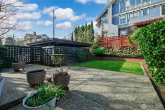 Private, fenced yard off Middle Unit #1436