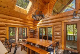 Being sold furnished with custom dining room table