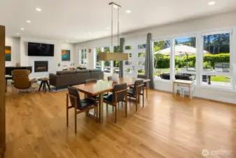 Looking back toward the living area, the dining space could accommodate even a much larger table oriented in either direction.