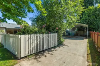 Gated driveway.