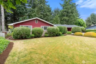 Manicured front yard.