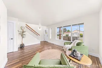 Views to your covered front porch and swing