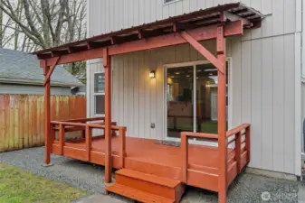 Deck off the Living Room.