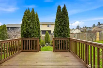 Deck in backyard