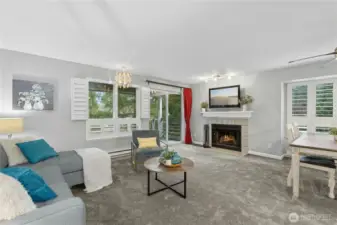 The spacious living room is ideal for both entertaining and quiet evenings at home