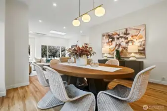 Dining room looking towards living room. Notice the tall ceilings!