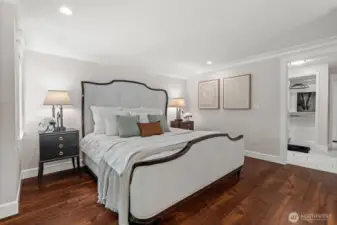 From the primary bedroom, you are head over to a beautiful walk-in closet