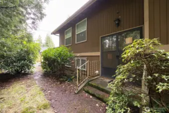 There is a lovely set of French doors to welcome you to the split entry.