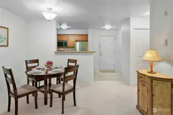 Dining room large enough for entertaining.