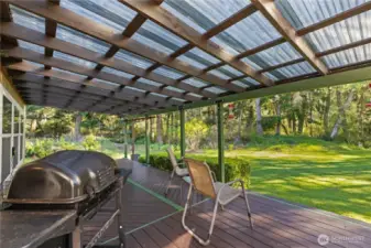 Covered deck is great for entertaining