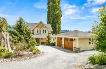 front of main house and oversized garage