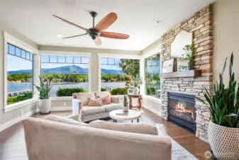 living area with views