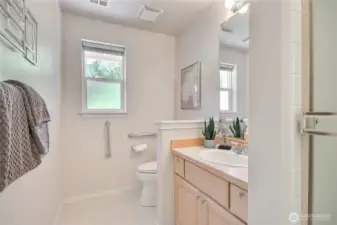 Spacious Hall bath.