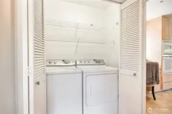 Side by side laundry. Washer and dryer included.
