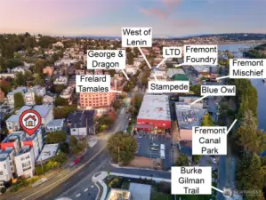 Steps from the best of Fremont's retail core, including Stampede, West of Lenin, Frelard Tamales, and more