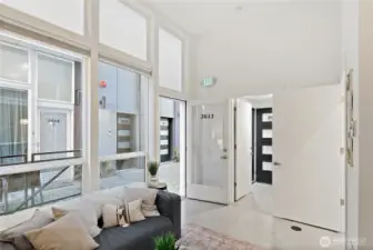 Commercial work-live space with adjoining interior door and separate exterior entrance makes for a perfect office to meet clients, patients, colleagues. It could also make a great rentable space, with it's own ADA bathroom