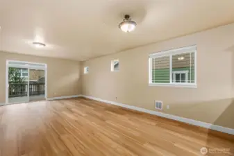 Large "Great Room" with access to a huge deck for outdoor enjoyment.