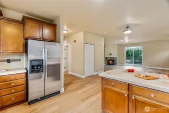 Refrigerator with ice and water in the door.