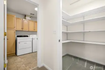 Walk-in pantry, laundry room