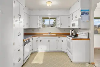 Nice bright kitchen that views the huge back yard.