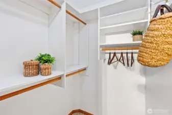 1 of 2 walk-in closets.