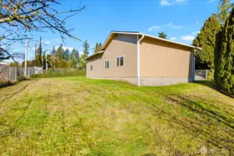 Fully fenced back yard