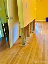 Section of wallboard missing from water issue.