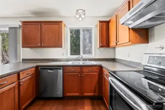 With stainless steel appliances