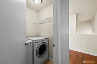 the upstairs laundry is conveniently located near the bedrooms