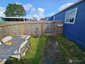 Outdoor dining area.