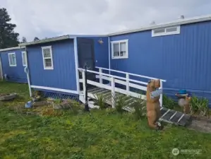 Ramp for accessible entry.