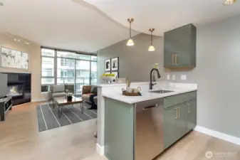 Kitchen- Image is virtually staged.