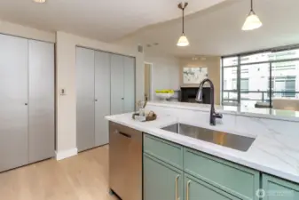 Kitchen - Image is virtually staged.