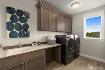 Large laundry room with built ins