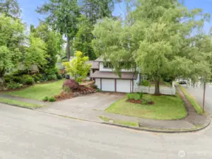 Secluded corner lot.