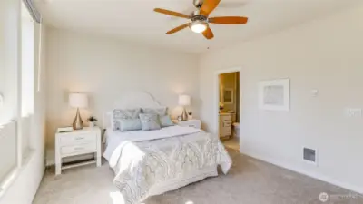 A 2nd view of the primary bedroom.